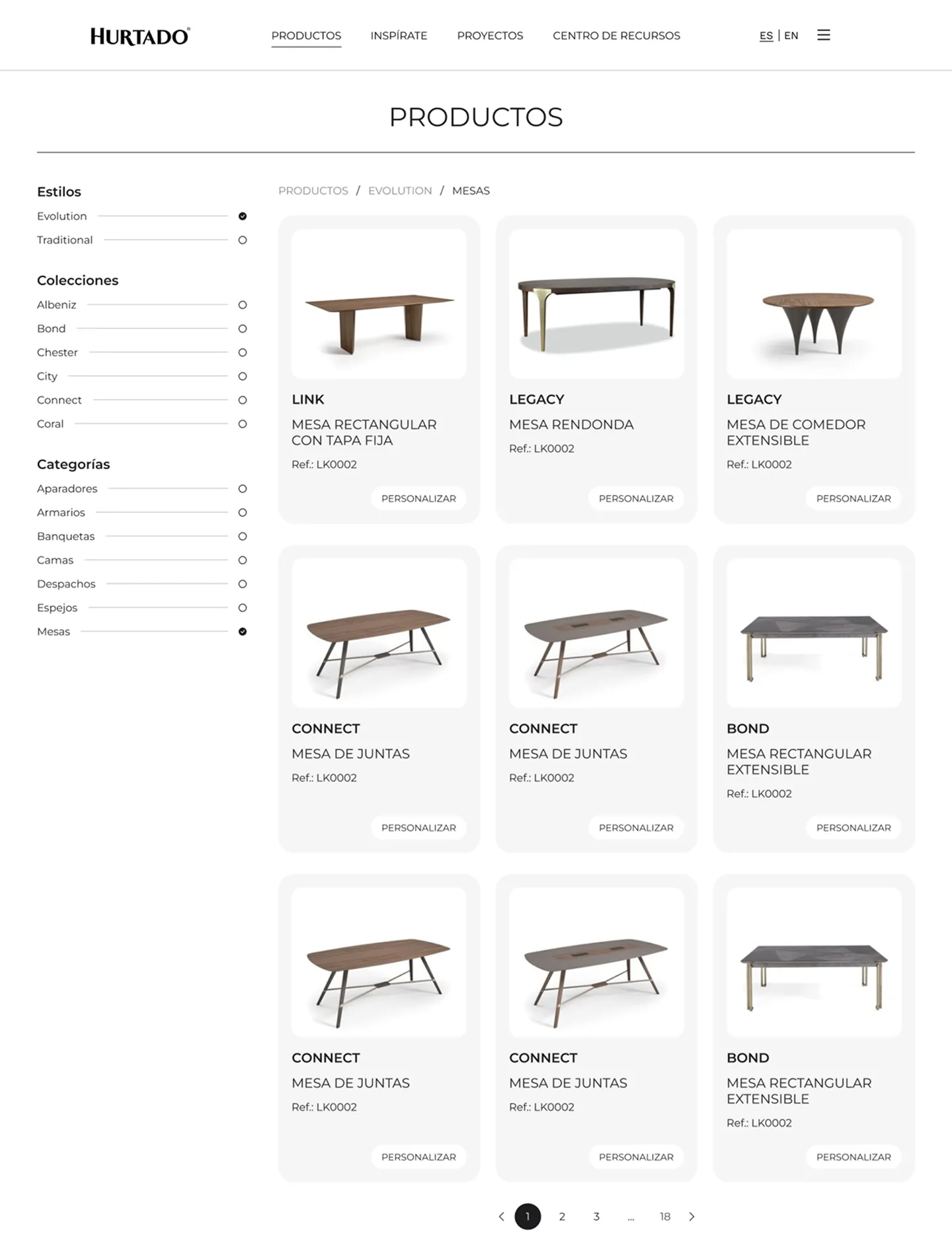 Hurtado website — products