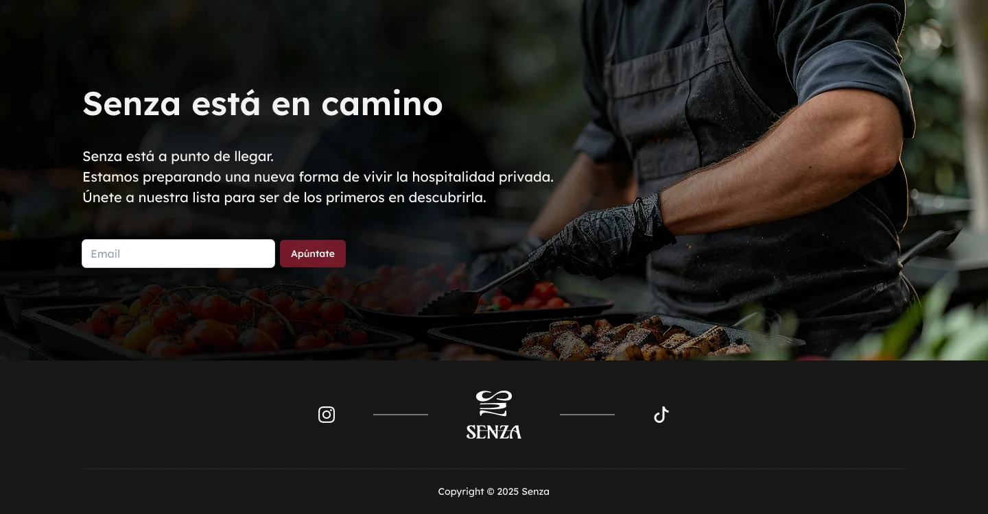Senza — landing page bottom