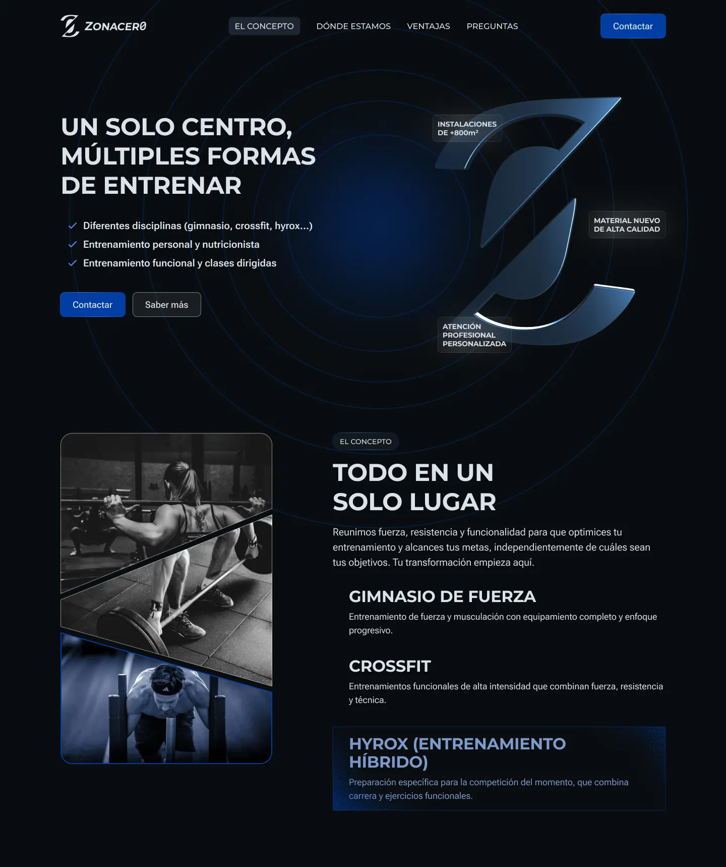 Zonacer0 website — hero